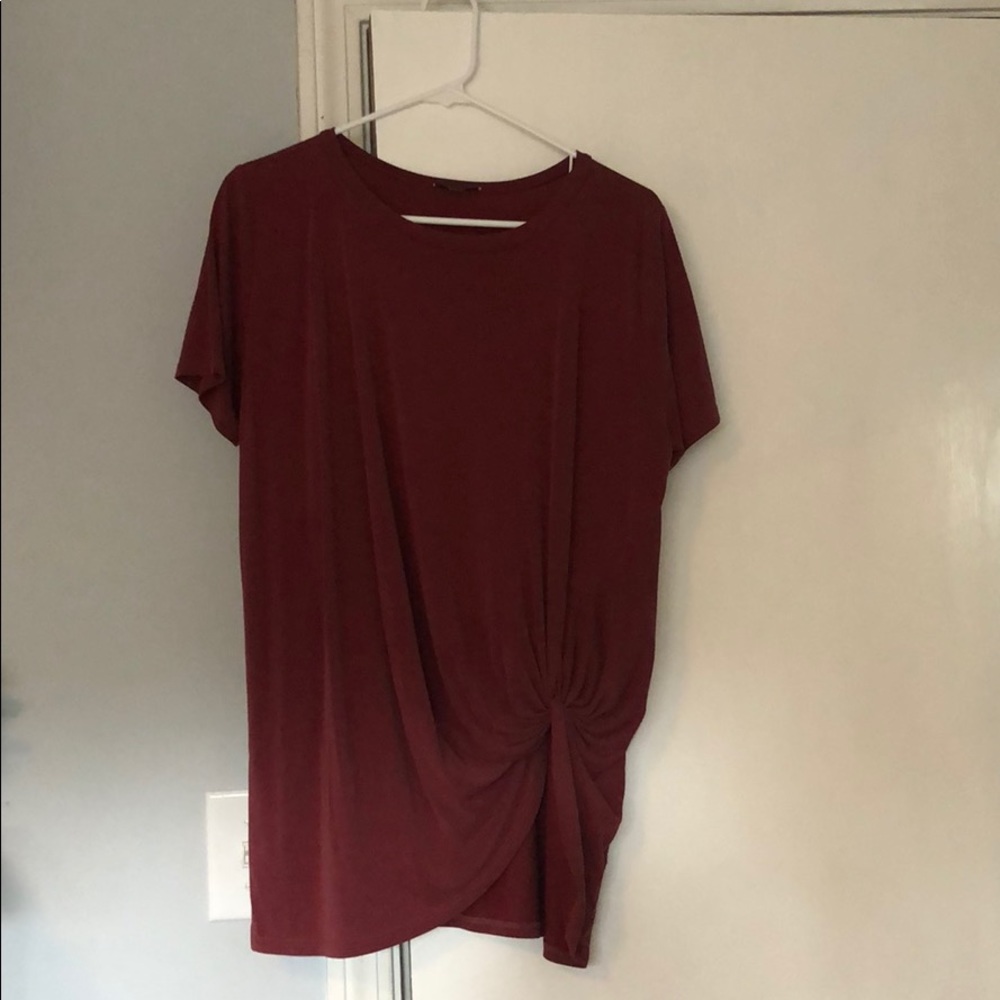 red/maroon top